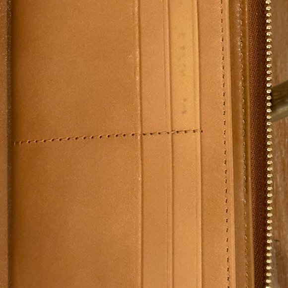 Authentic Michael Kors "Vivian" Luggage (color) Basket Weave Wallet, VGUC - Picture 12 of 12